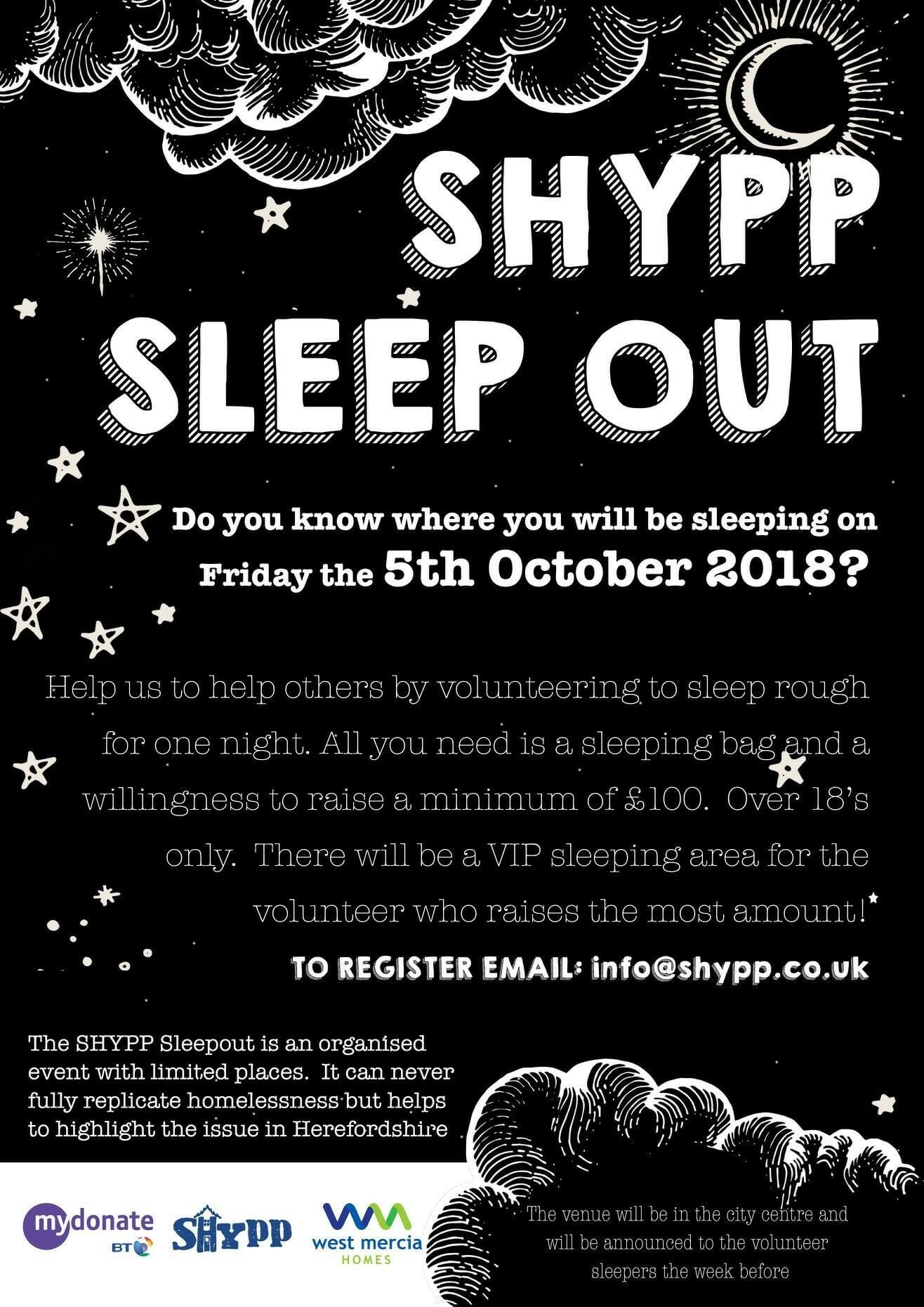 SHYPP Sleep Out – Friday 5th October