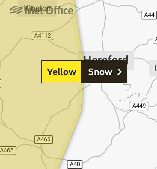 NEWS | Snow warning for Herefordshire