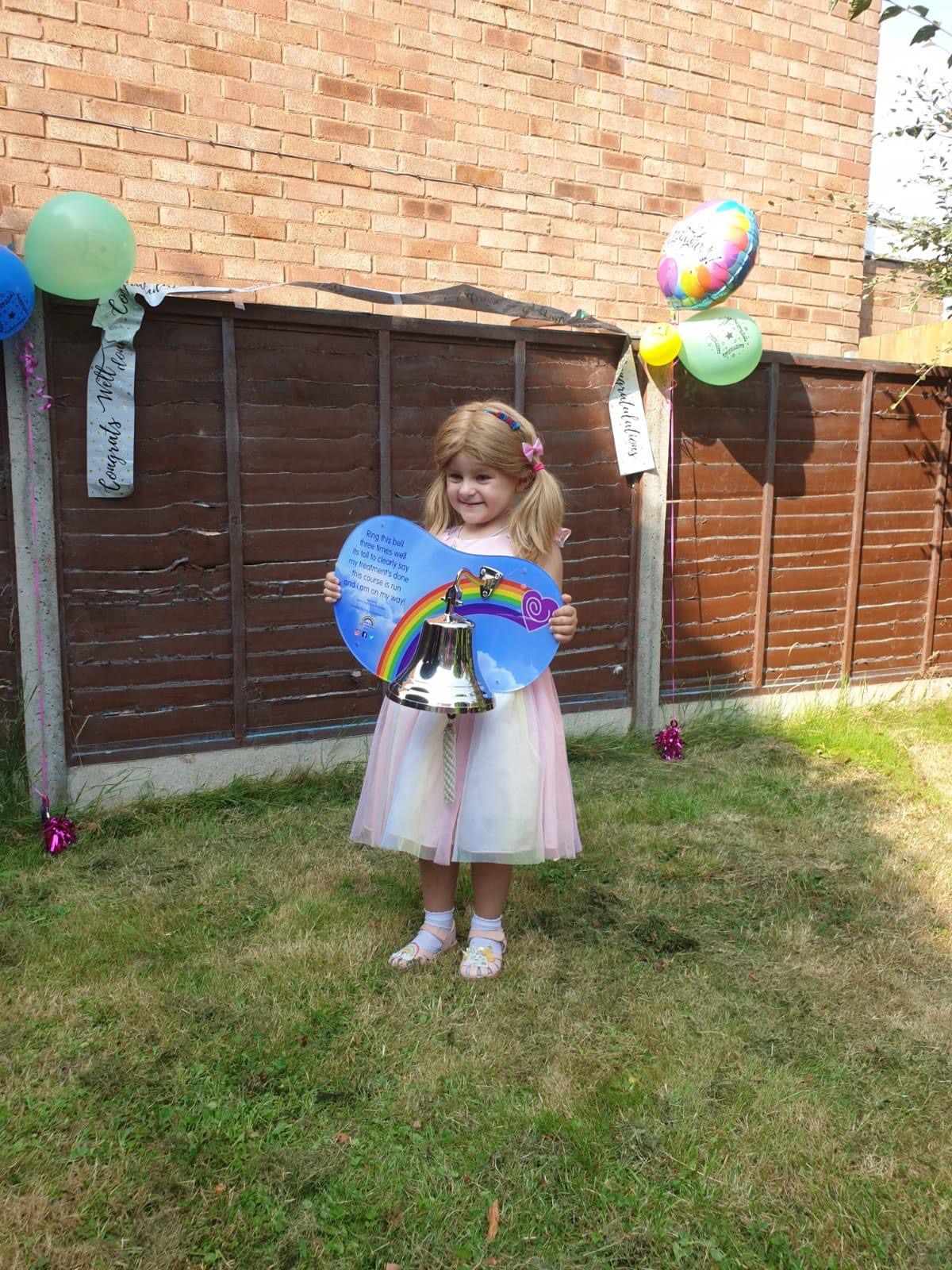 NEWS | Brave Oliwia rings end of treatment bell in her Nan’s garden