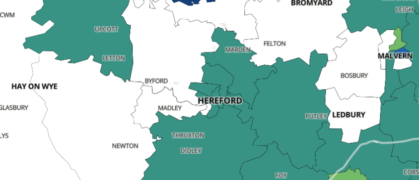 NEWS | These areas of Herefordshire have recorded less than three COVID-19 cases in a week