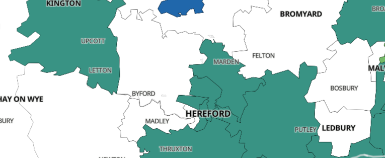 NEWS | These areas of Herefordshire have recorded less than three cases of COVID-19 in a week