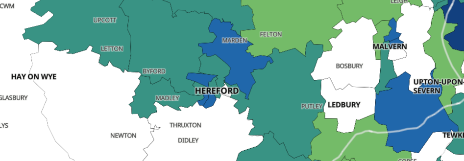 NEWS | EVERY area of Herefordshire has a COVID-19 infection rate BELOW 200 cases per 100,000 population