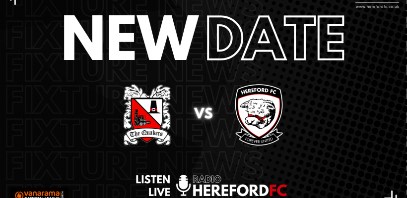 FOOTBALL | Hereford FC’s match at Darlington has be rescheduled for April