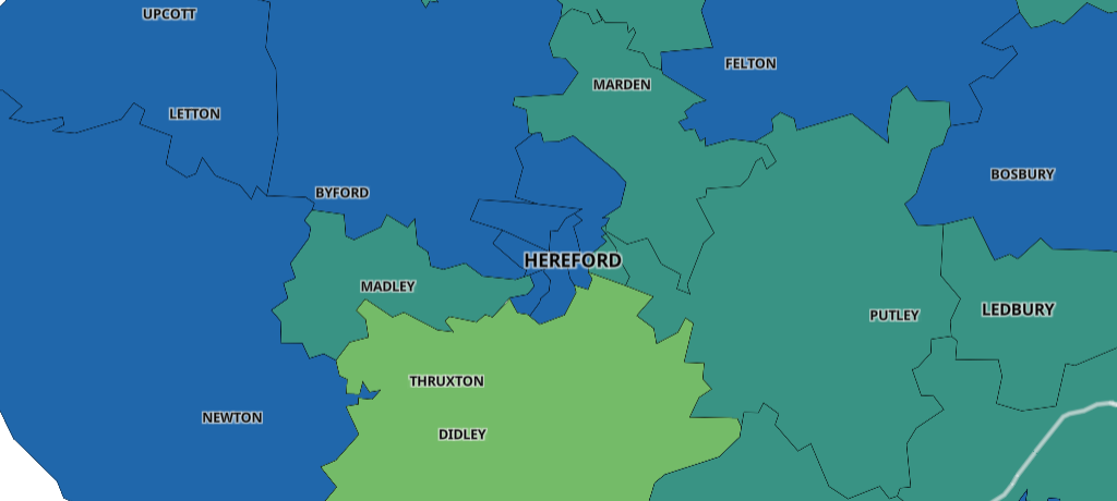 NEWS | EVERY area of Herefordshire now has a COVID-19 infection rate BELOW 200 cases per 100,000 population – CHECK YOUR AREA