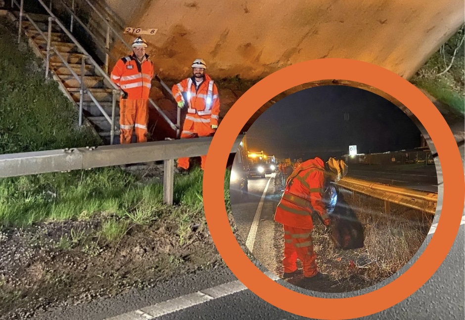 NEWS | Highways England, Kier and Balfour Beatty teams clear litter on the A40 in Herefordshire