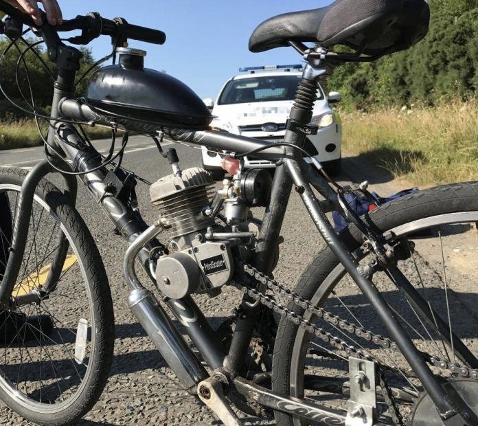 NEWS | Police issue warning after push bike with a petrol engine is spotted riding on playing field