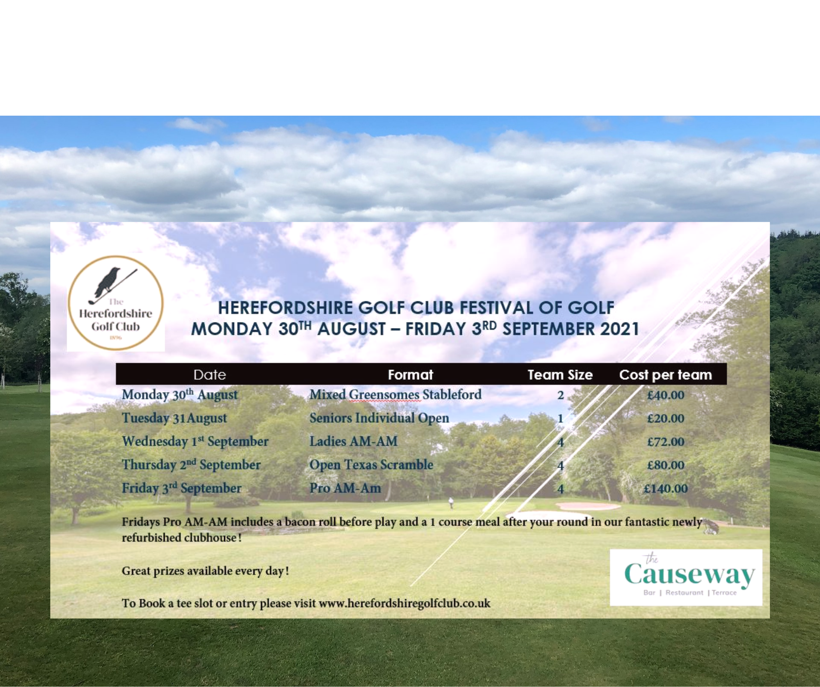 WHAT’S ON? | The Herefordshire Golf Club’s Festival of Golf 2021
