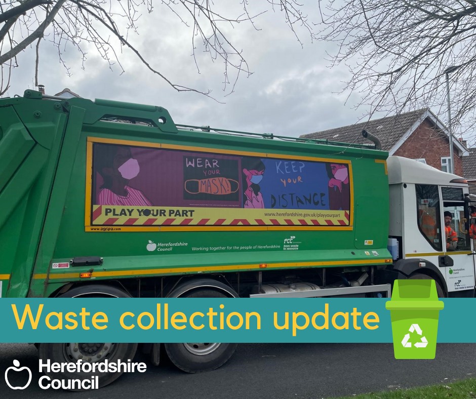 NEWS | Staff shortages set to cause delays to rubbish and recycling collections in Herefordshire this week
