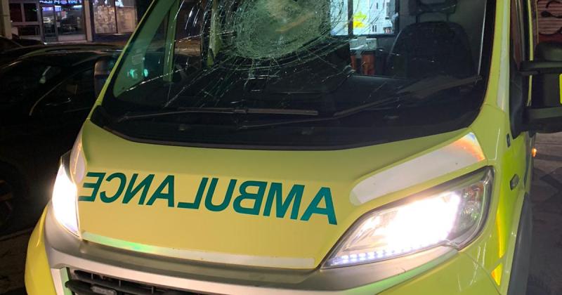 UK NEWS | Police appeal after Ambulance crew escape unhurt after windscreen smashed when attending a 999 call in the West Midlands