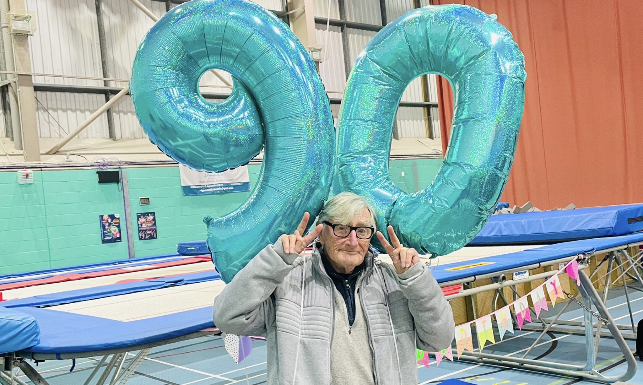 BIRTHDAY! | Tony Geraghty is 90 today and he still goes trampolining!
