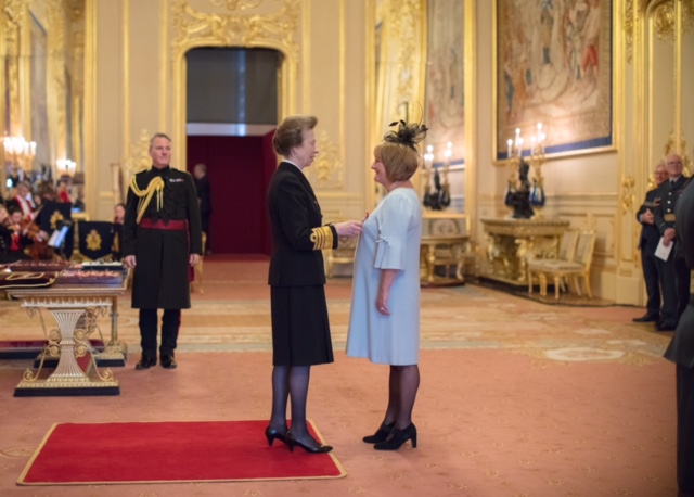 NEWS | Nina Purcell being presented with a CBE from HRH Princess Anne at Windsor Castle