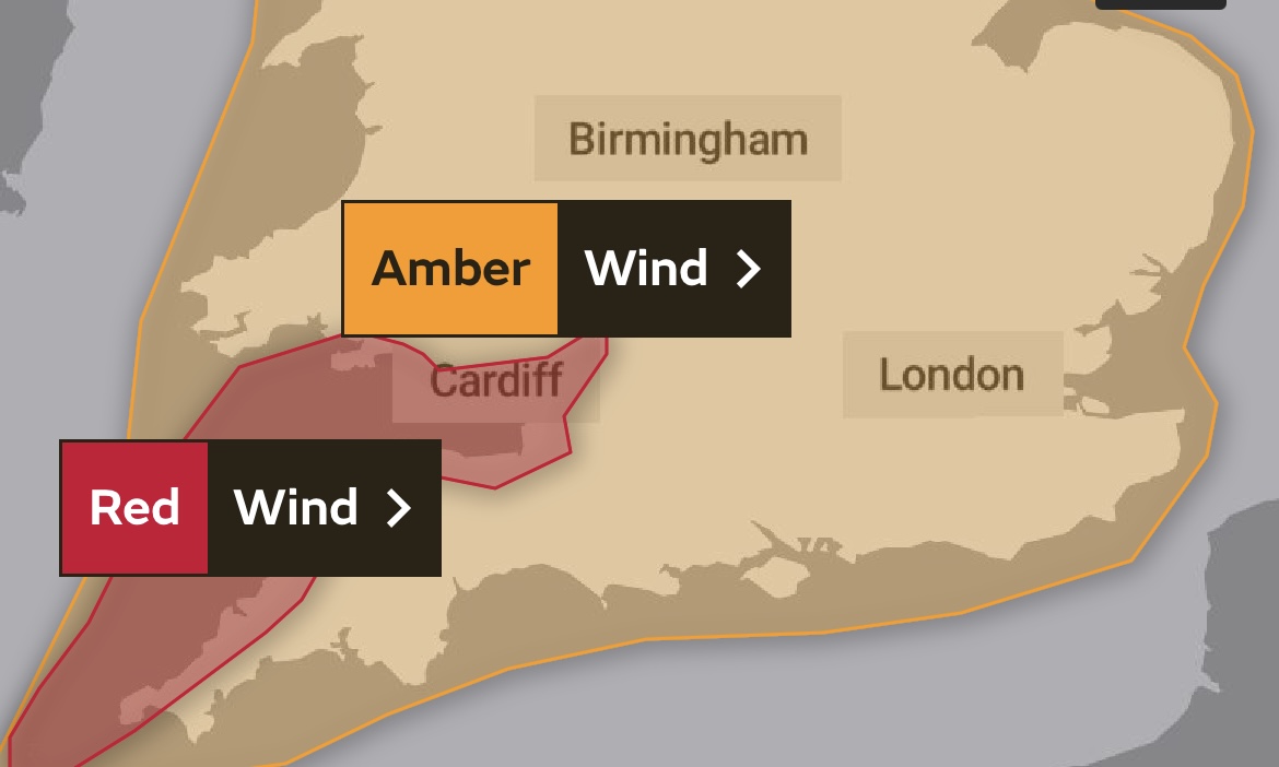 NEWS | Met Office issues ‘RED WARNING’ for parts of England and Wales with Storm Eunice expected to bring danger to life