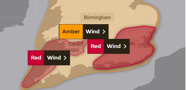 NEWS | Met Office issues ‘RED WARNING’ for London, South East England, South Wales and parts of the South West as Storm Eunice hits UK