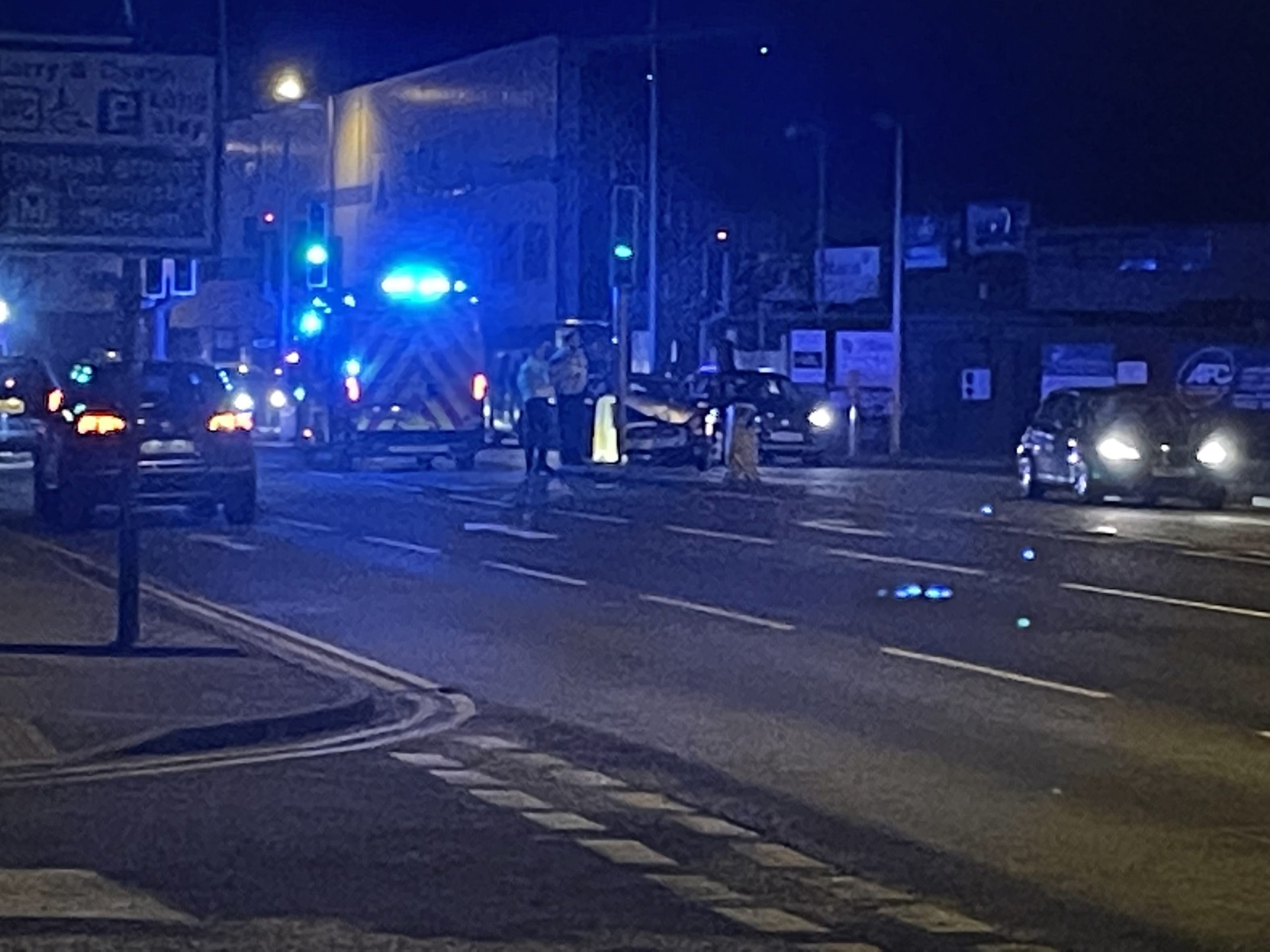NEWS | Emergency services responding to a collision on Edgar Street in Hereford this evening