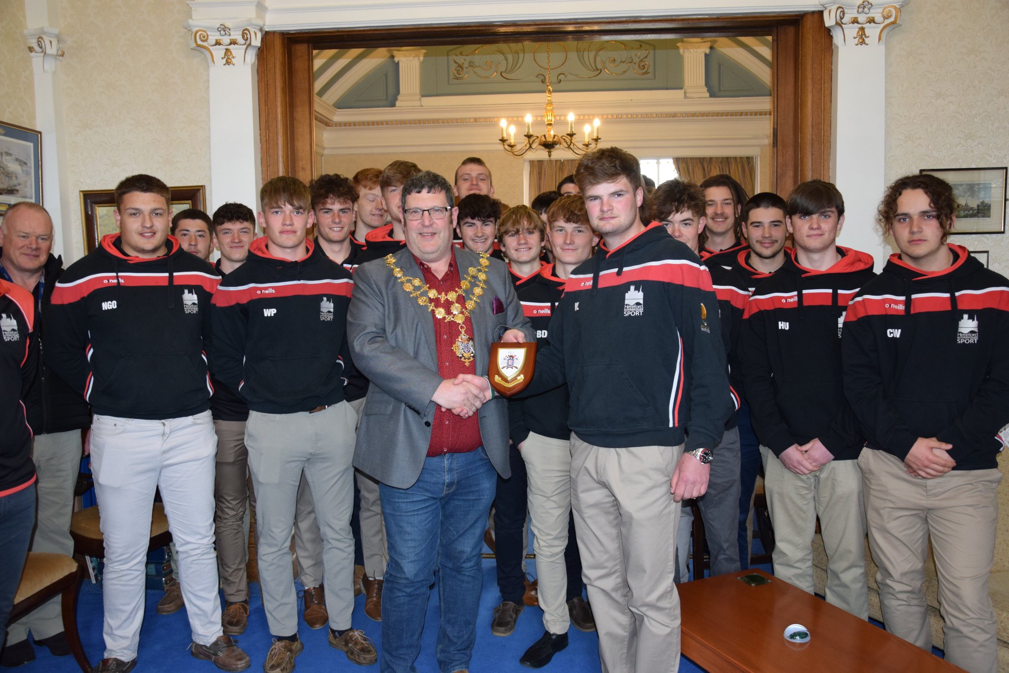 RUGBY | Hereford Sixth Form College’s winning team invited to Hereford Town Hall to celebrate their success