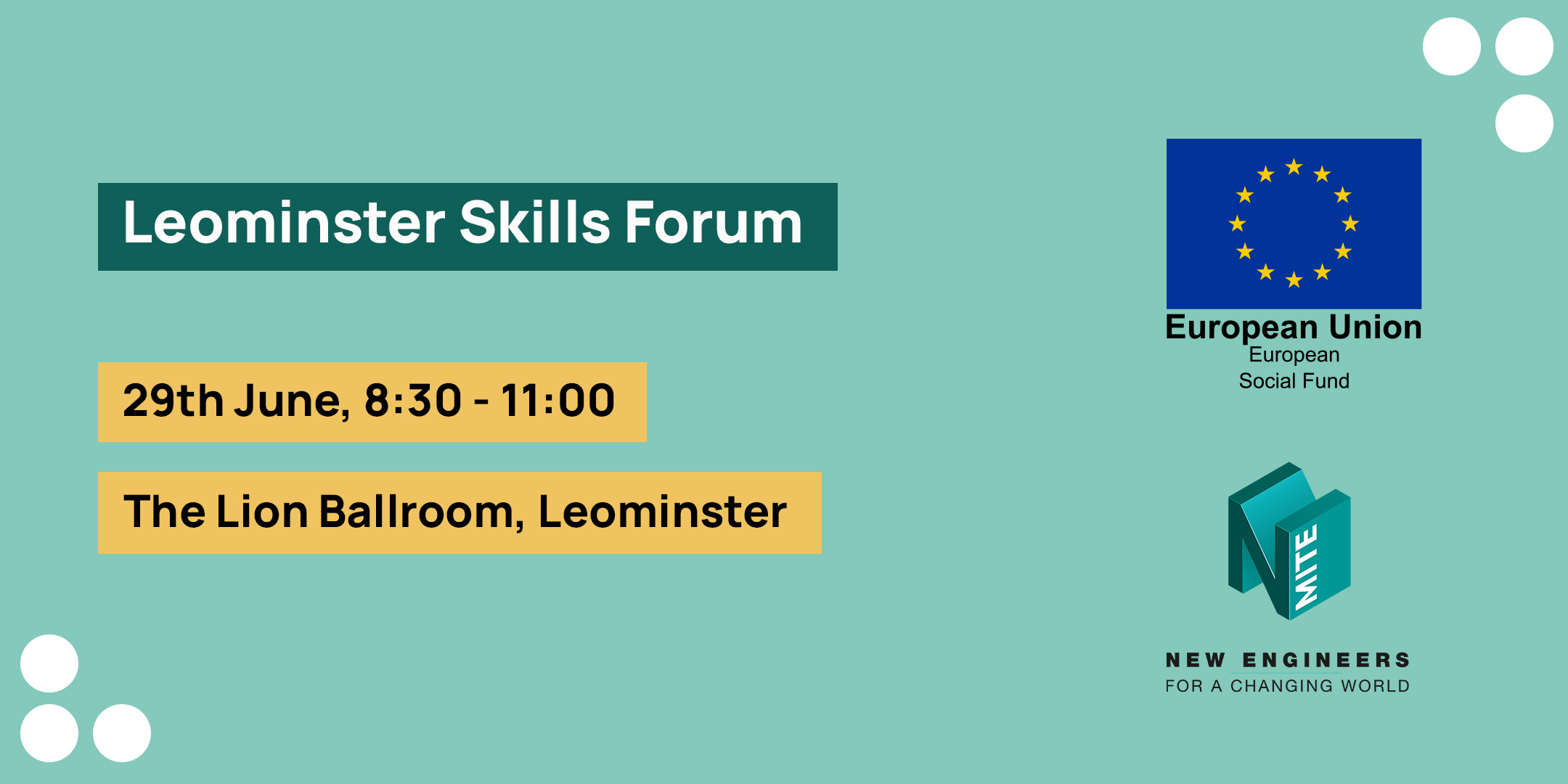 NEWS | NMITE’s Herefordshire Skills for the Future team are pleased to be hosting their second Employer Engagement Forum of 2022 in Leominster.