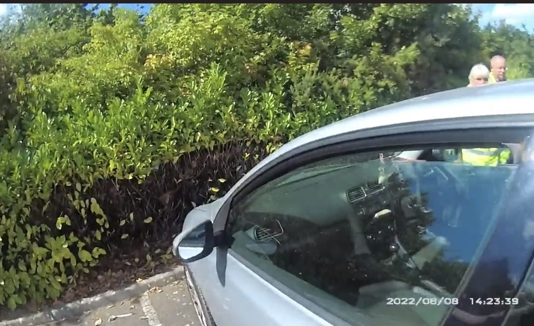 VIDEO | The shocking moment police are forced to smash a car window to rescue a dog that had been left inside a car in extreme heat