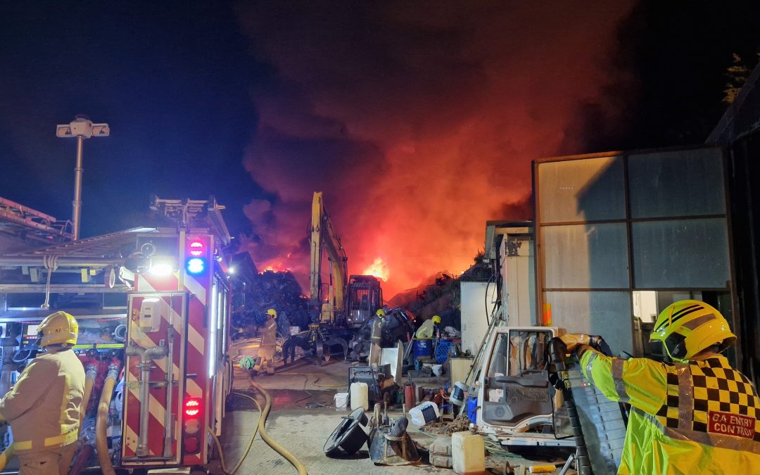 NEWS | Fire crews from across the area have been tackling a huge fire at a commercial yard