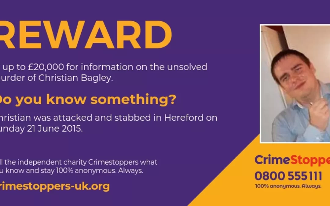 NEWS | £20,000 reward offered to help solve the murder of Hereford man Christian Bagley