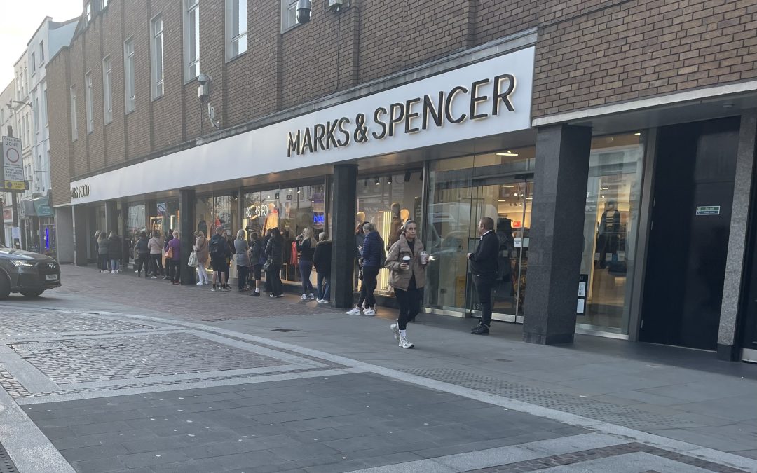 NEWS | Marks & Spencer’s store in Hereford relaunches this morning and a large queue has formed outside the store