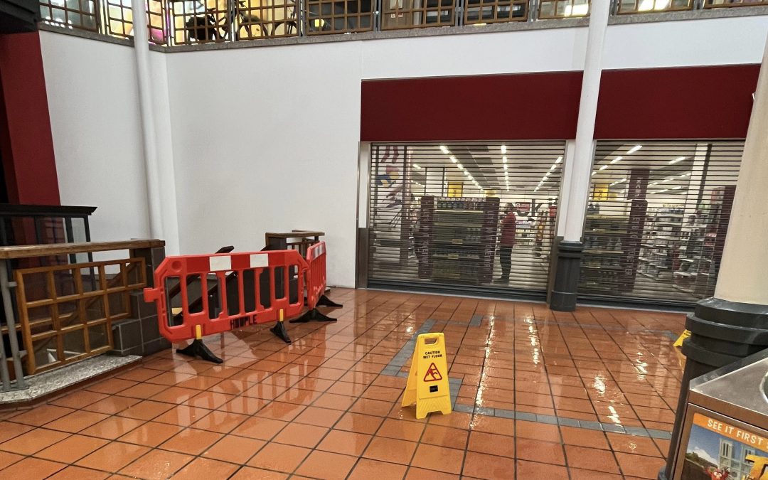 NEWS | Downpours cause significant roof leak at Maylord Shopping Centre in Hereford  