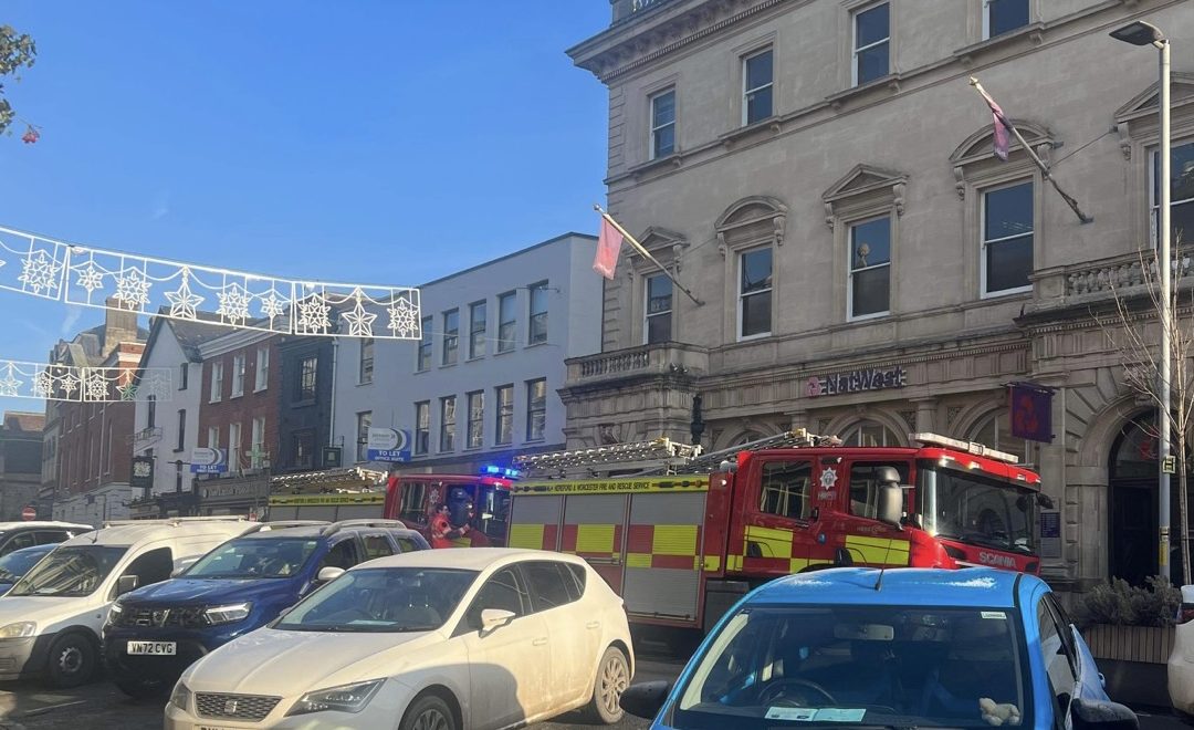 BREAKING | Fire crews respond to reports of a fire at a bank in Hereford