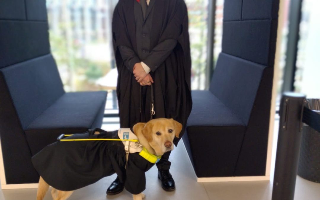 NEWS | A former student of the Royal National College for the Blind (RNC) in Hereford has graduated with a Masters in Psychotherapy alongside his faithful guide dog