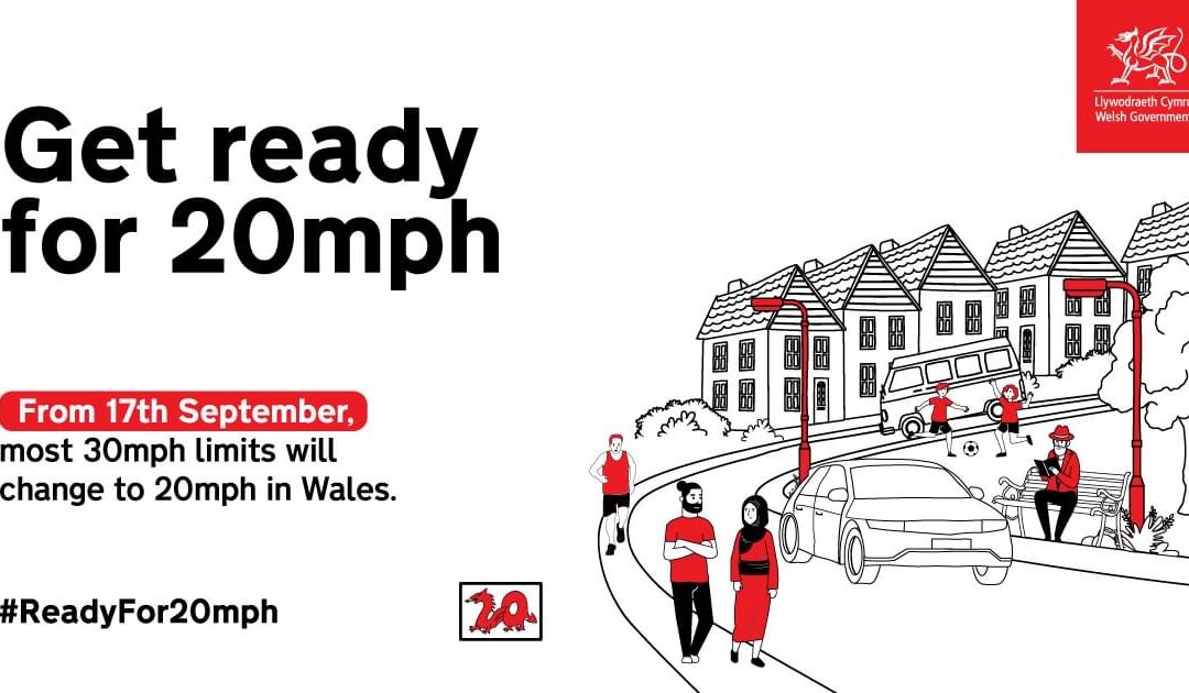 NEWS | The ‘default’ speed limit in Wales will change from 30mph to 20mph on most roads from 17th September to improve health and well-being and to encourage walking and cycling