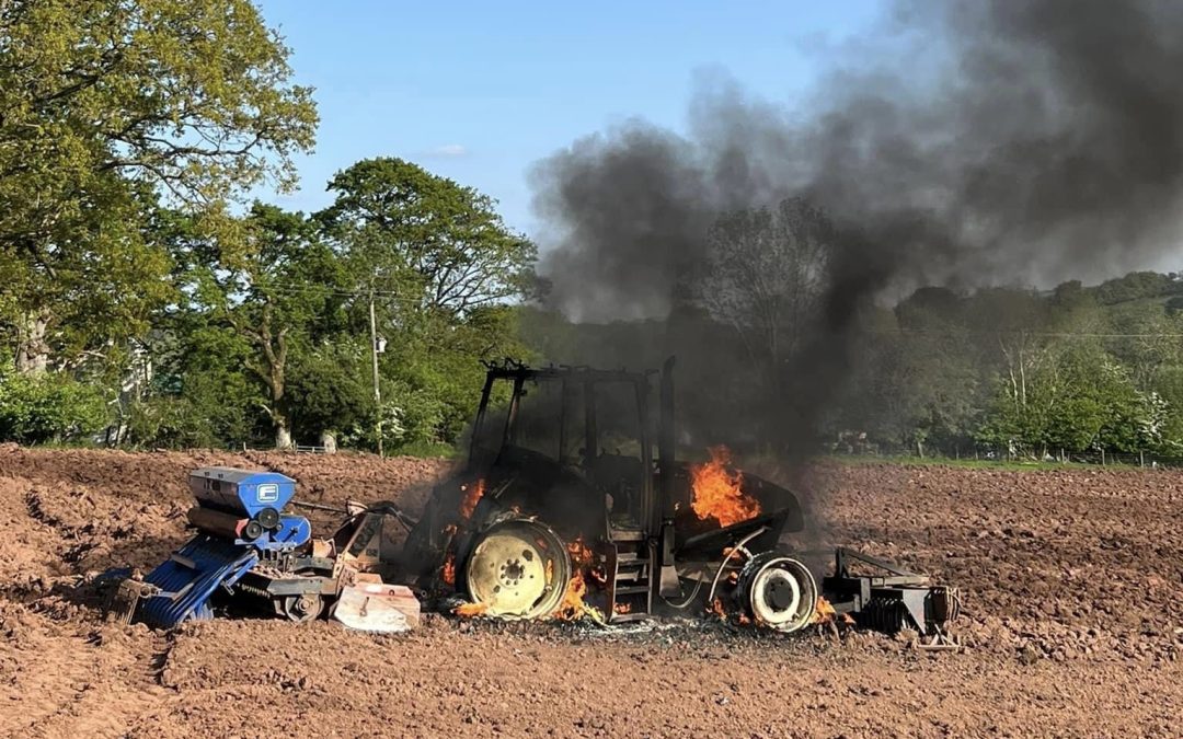 NEWS | Fire crews called to a large tractor fire in a Herefordshire village