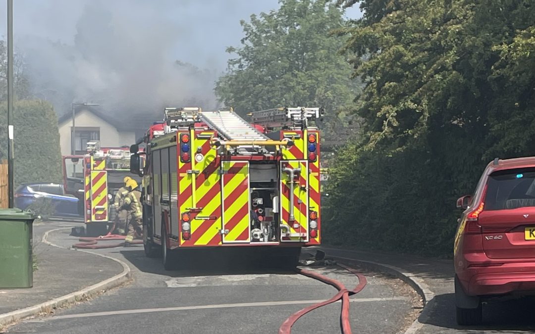 NEWS | House on fire as Hereford & Worcester Fire and Rescue Service respond to major incident in Belmont area of Hereford 