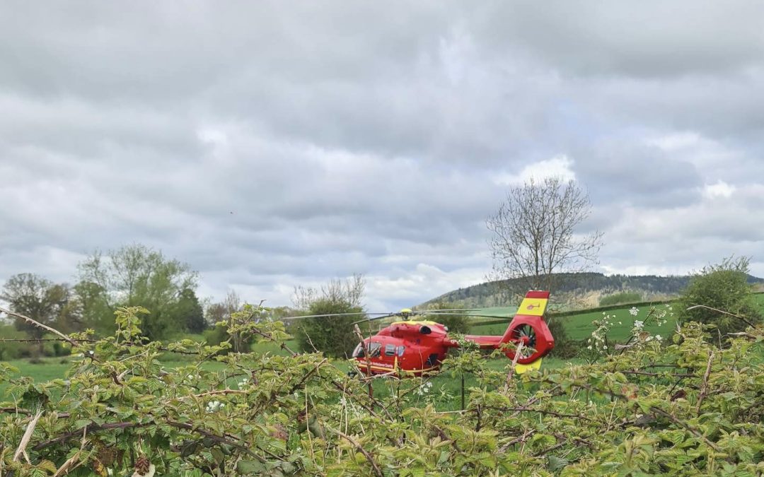NEWS | Air ambulance attending an incident in a Herefordshire village this morning 
