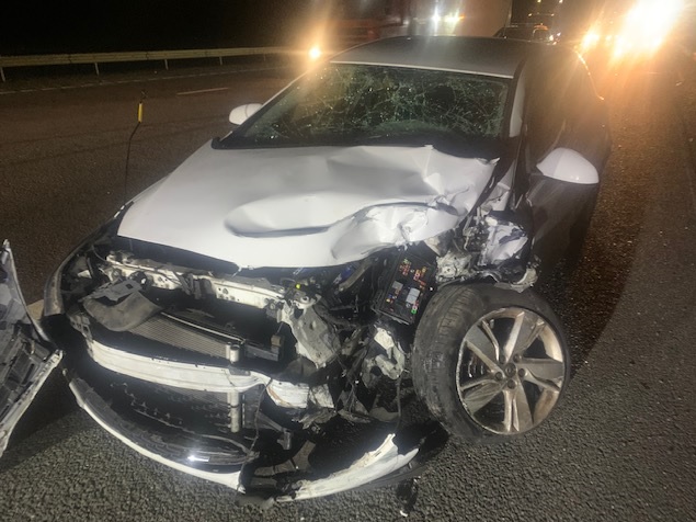 NEWS | Shocking images show impact of collision caused by drunk woman driving wrong way on Motorway near Tewkesbury