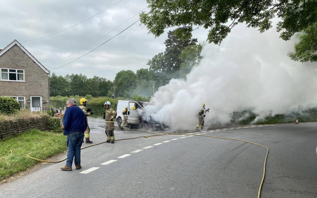 NEWS | Fire crews called after a vehicle exploded into fire on a major route in Herefordshire this morning
