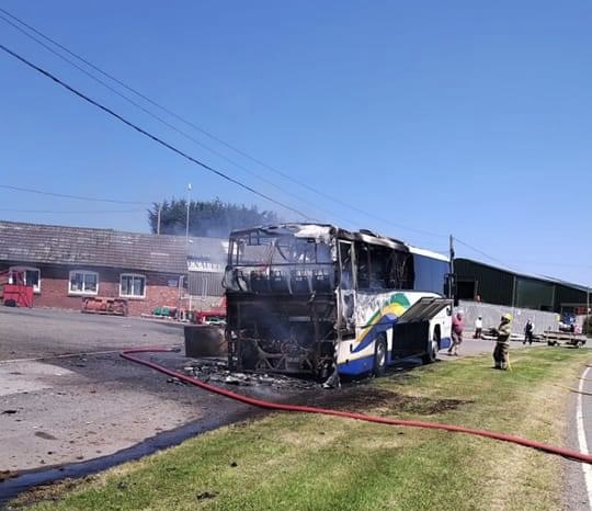 NEWS | Fire crews are tackling a bus fire on a busy route in Herefordshire this lunchtime 