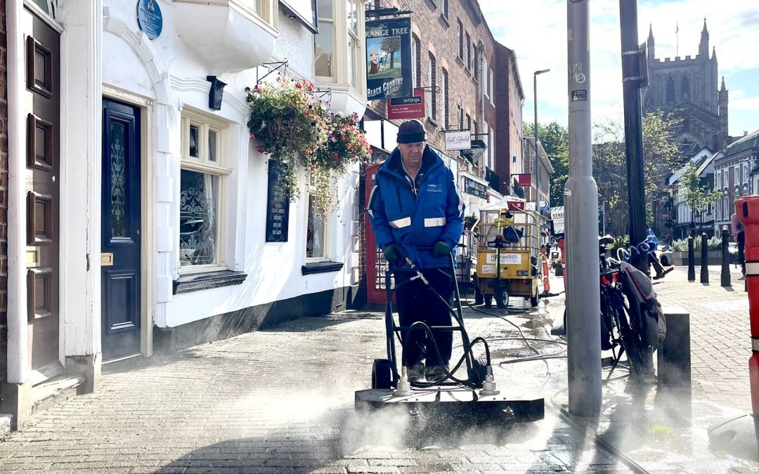 NEWS | Hereford BID continues to clean the streets of Hereford city centre to make them more welcoming for visitors and shoppers