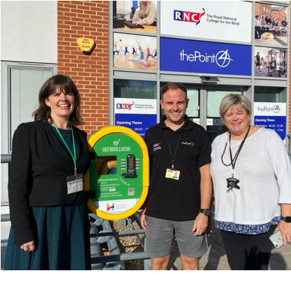 COMMUNITY | Herefordshire Community Foundation funds new community defibrillator based at the Royal National College for the Blind