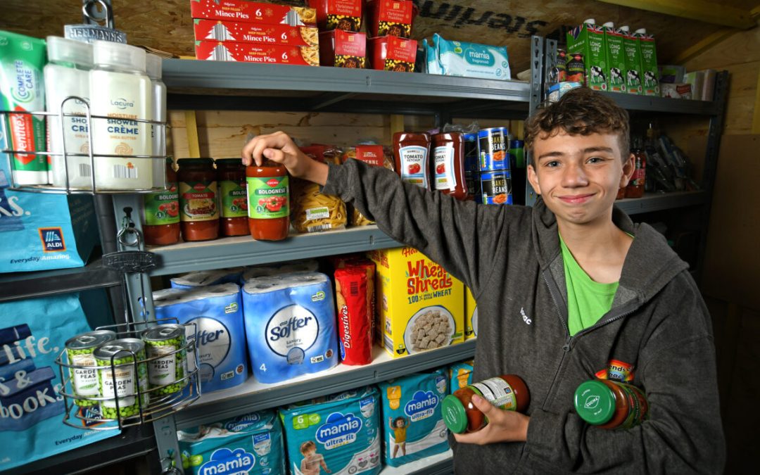 NEWS | Aldi donates an array of products to a food bank set up by a 12-year-old boy after the food bank was burgled by thieves