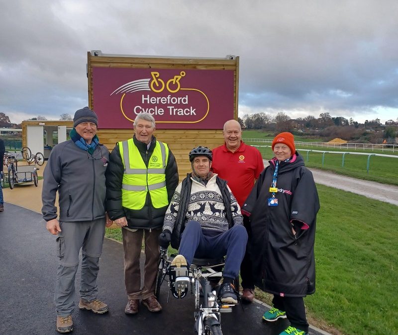 NEWS | Hereford City Rotary Club presents recumbent tricycle to brain injury survivors in Hereford at Hereford Cycle Track