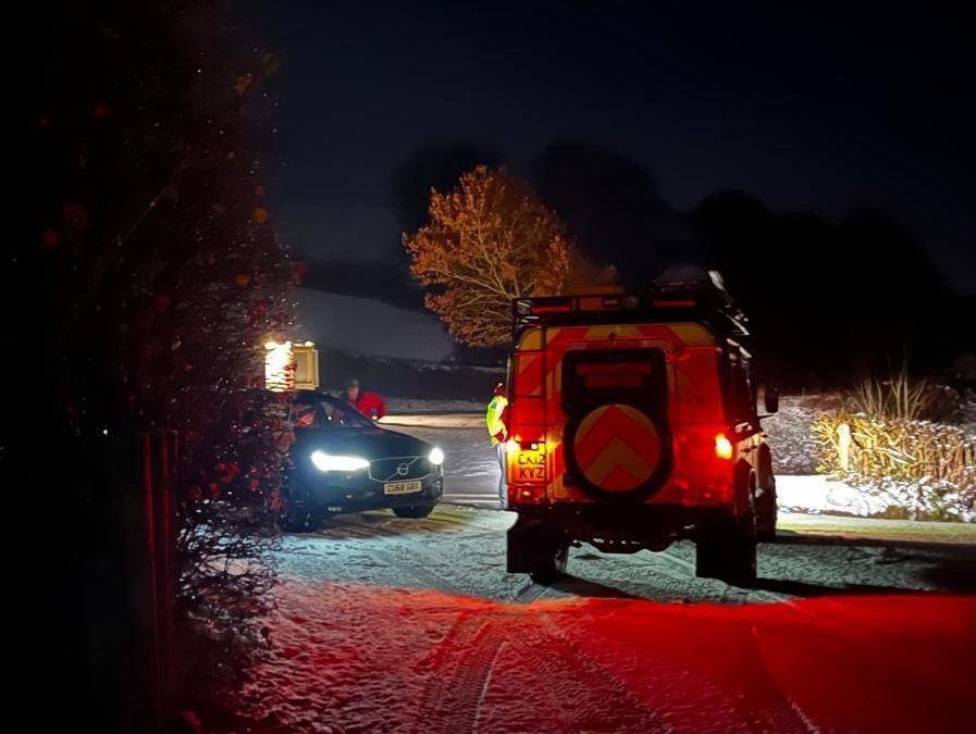 NEWS | Rescue teams work hard in icy and snowy conditions to attend a collision and also help to rescue a dog that had got stuck 