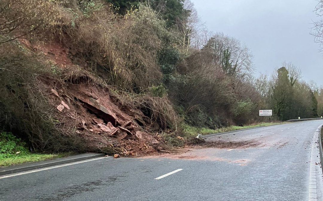 NEWS | A40 remains closed a week after a landslide occurred on the eastbound carriageway between Monmouth and Ross-on-Wye  