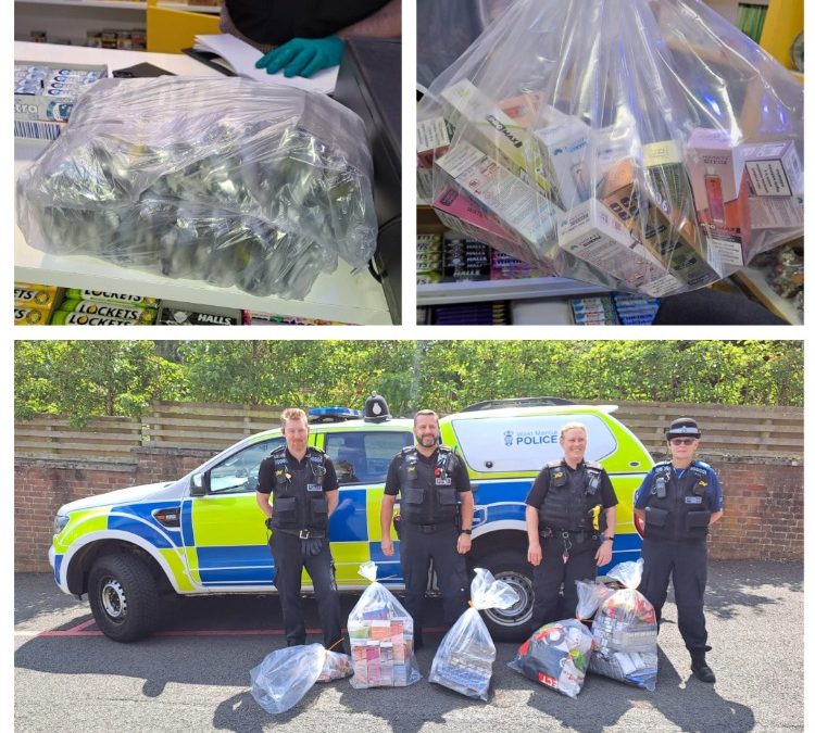 NEWS | Illegal vapes and counterfeit cigarettes worth an estimated total of £8,500 were seized from a Malvern store on Wednesday