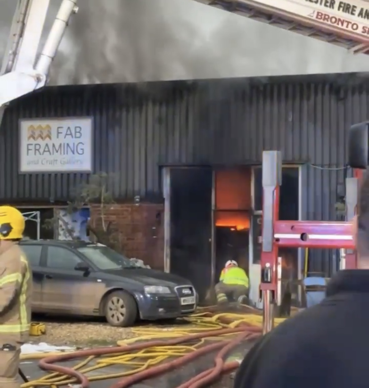 NEWS | A crew from Hereford & Worcester Fire and Rescue Service remain on the scene of a fire in Ledbury this morning