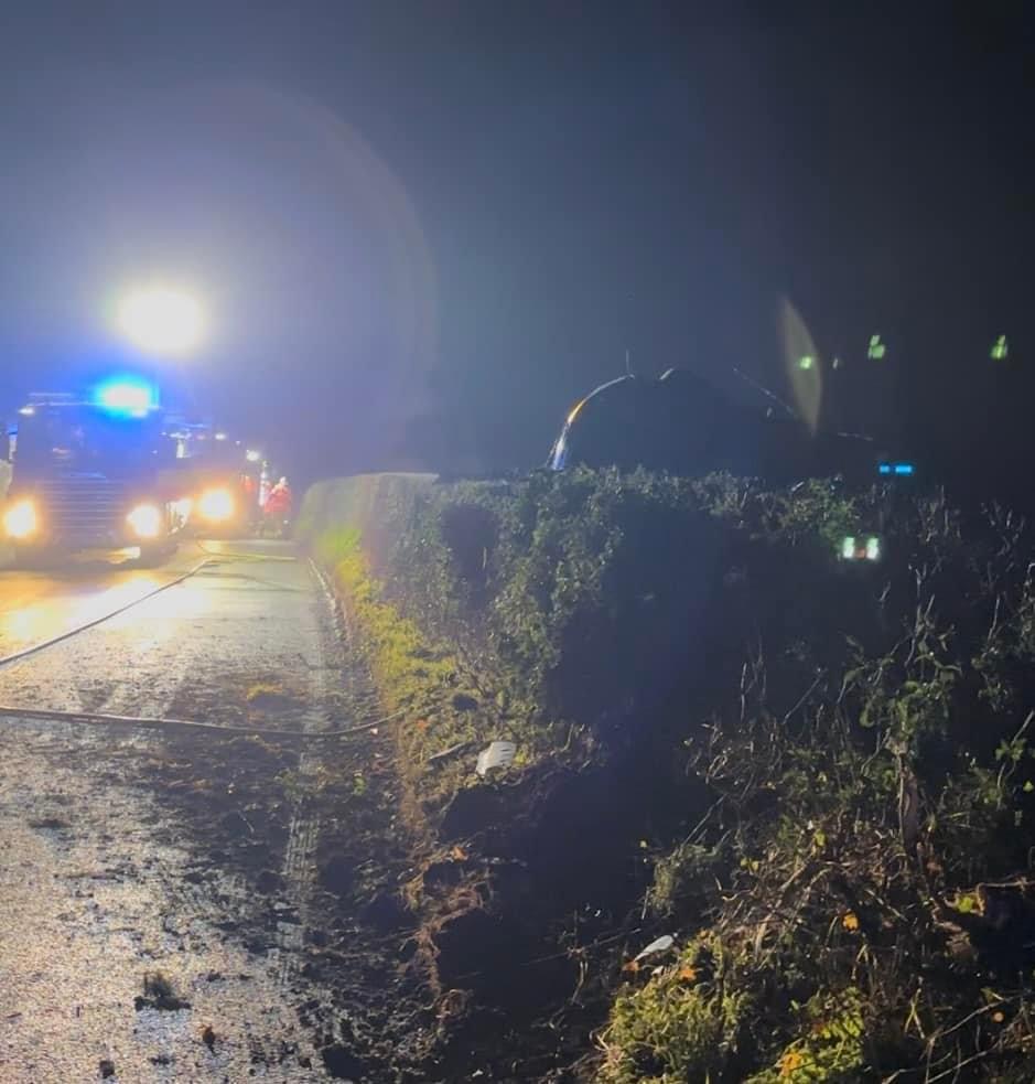 NEWS | A vehicle ended up in a field in his evening after a collision with a tractor on a road in Herefordshire