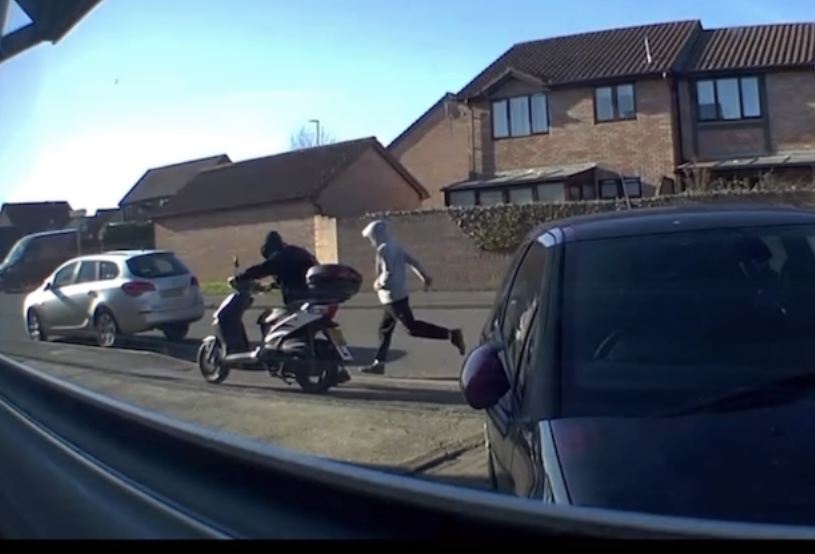 VIDEO | Footage shows youths ‘running off with motorbike’ before it is found smashed up at Belmont Woods in Hereford