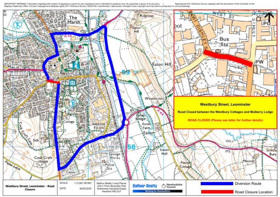 TRAVEL | Motorists advised to plan ahead with a major route in Leominster closed next week