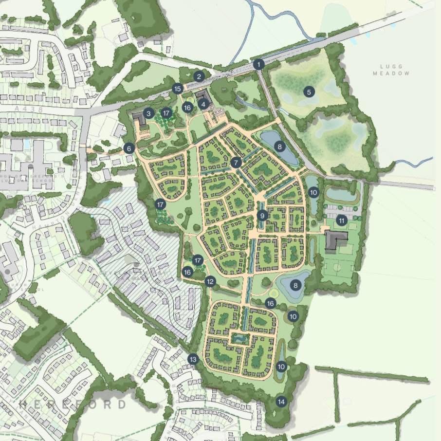 UPDATE | An update has been provided on plans to build 350 new homes, a farm shop, cafe and land for a potential school on the outskirts of Hereford 