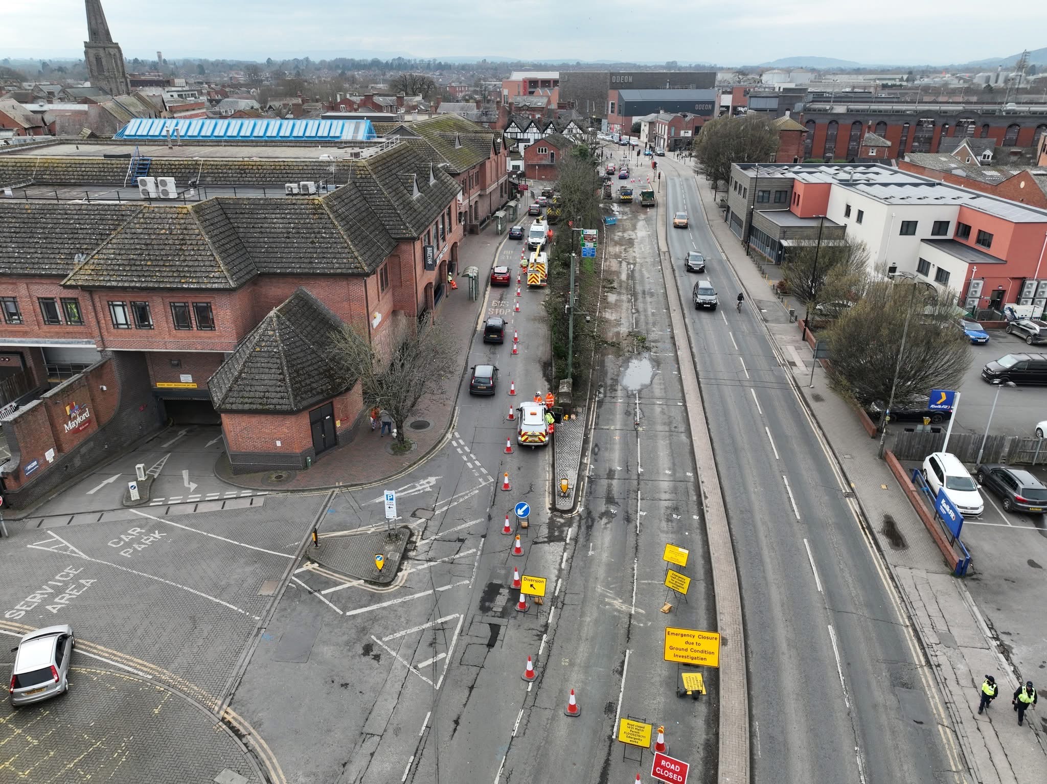 NEWS | This photo shows the extent of work being carried out on Blueschool Street in Hereford with update provided by Herefordshire Council