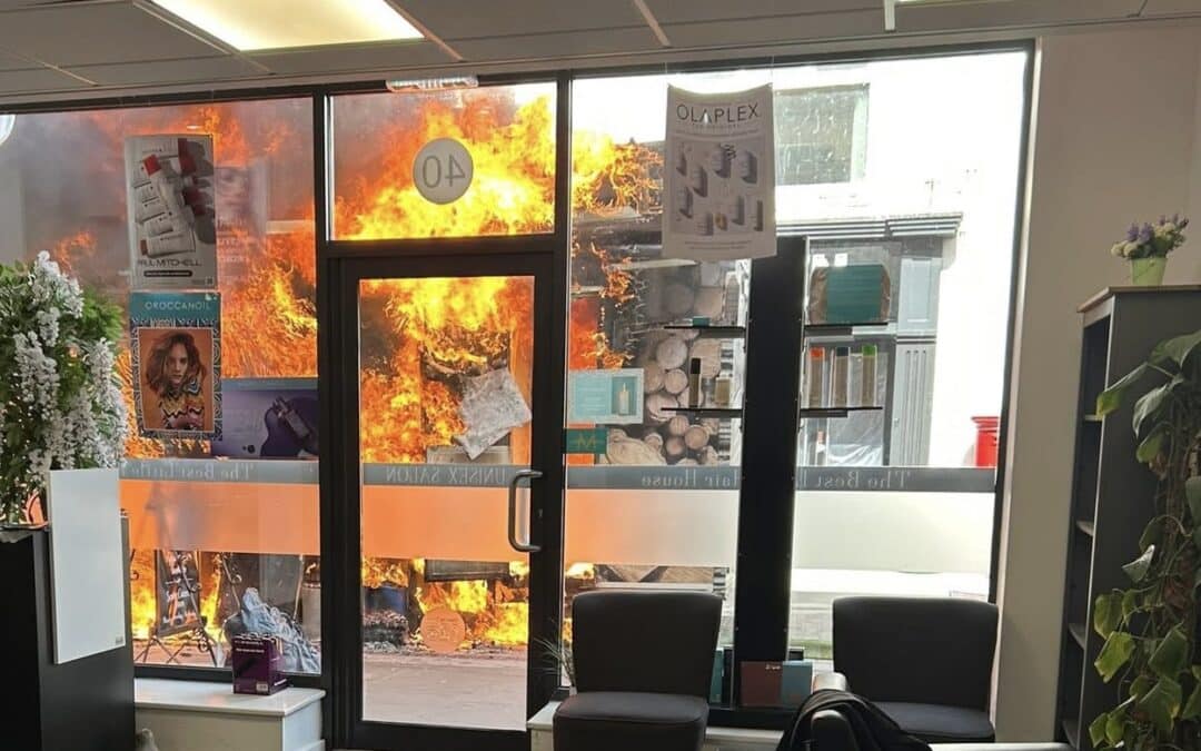 WATCH | Flames from May Fair fire come extremely close to a Hereford city centre shop