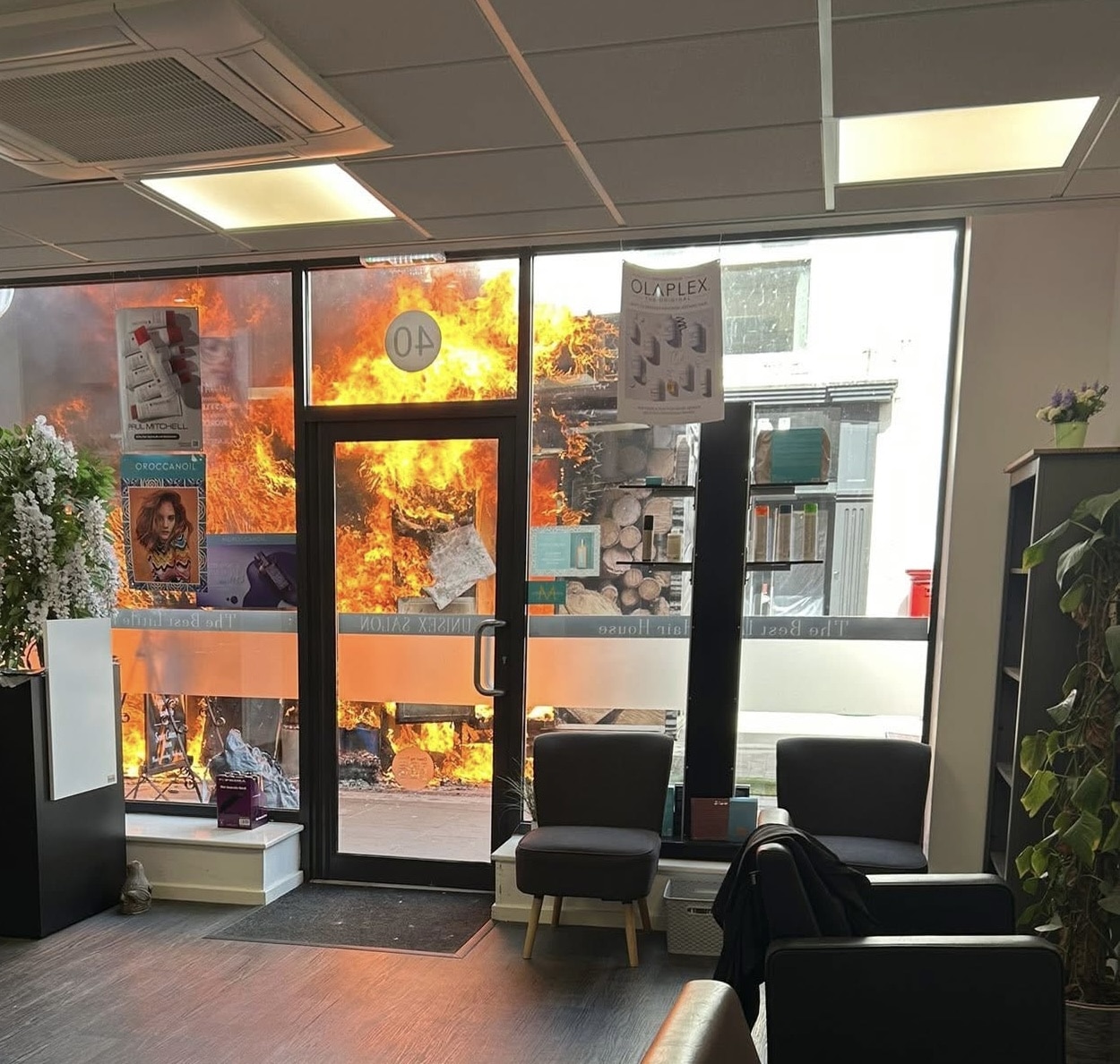 WATCH | Flames from May Fair fire come extremely close to a Hereford city centre shop