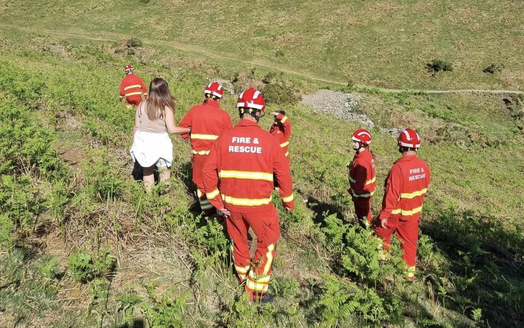NEWS | Fire & Rescue Service crews called to help rescue a young female who had got stuck on a rock face